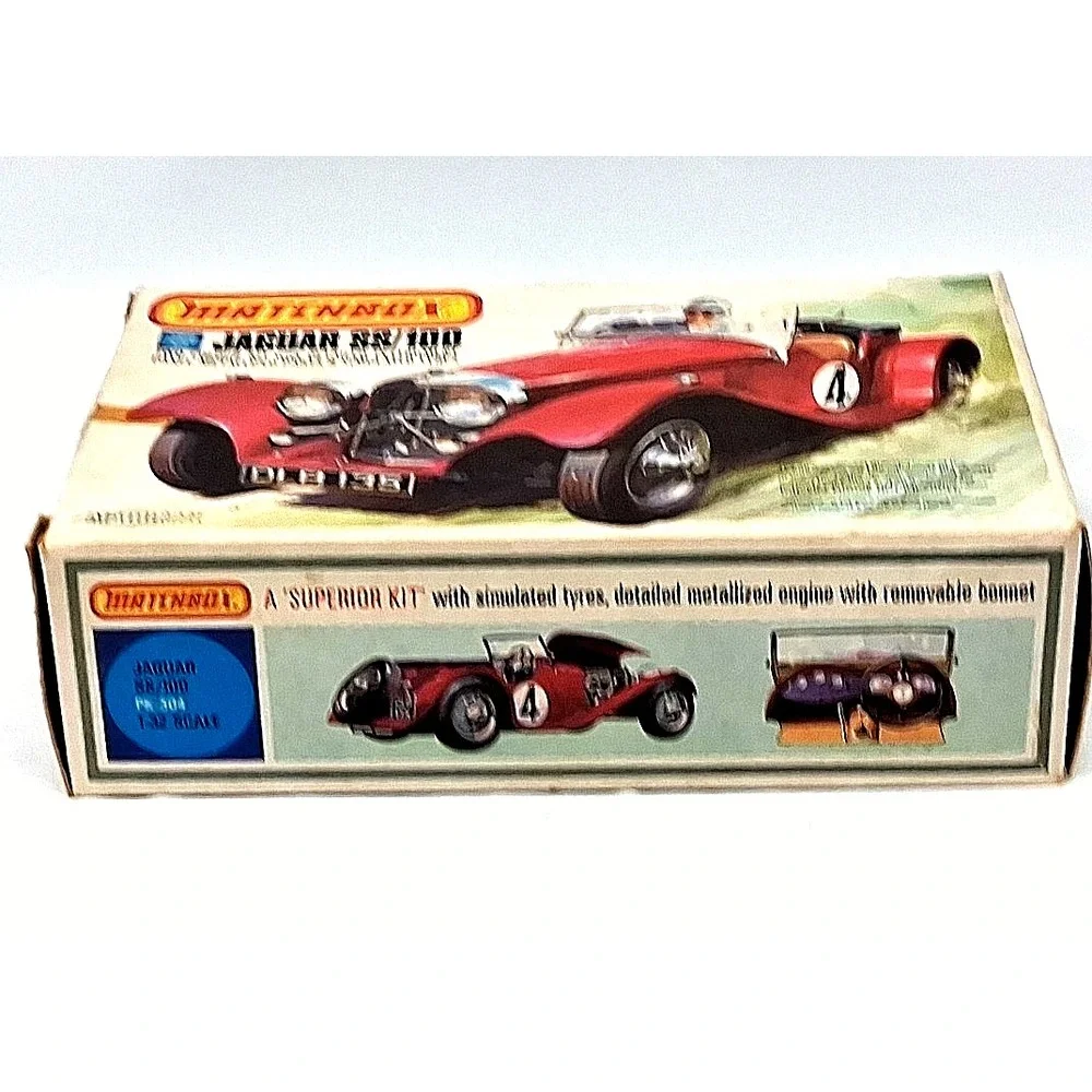 Vintage Matchbox Maquette 1:32 PK-304 JAGUAR SS/100 PARFAITEMENT  Emballage 1977